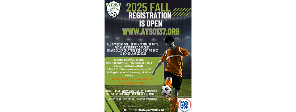 FALL Registration NOW OPEN
