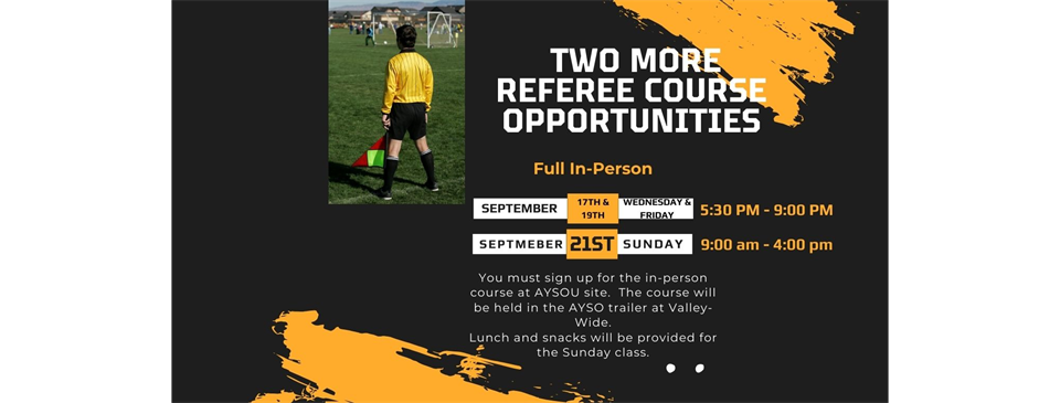 Upcoming Referee courses