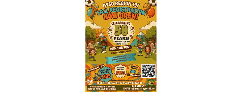 FALL Registration NOW OPEN