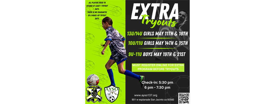 EXTRA Program Tryouts!